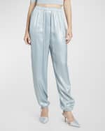Image 2 of 6: Giorgio Armani Laminated Viscose Satin Jogger Pants