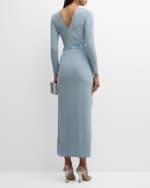 Image 4 of 6: Giorgio Armani Plisse Jersey Gown with Beaded Hip Detail