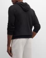 Image 5 of 6: Brunello Cucinelli Men's Cashmere Hooded Full-Zip Sweater