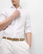Image 4 of 6: Brunello Cucinelli Men's Canapa Linen Sport Shirt