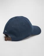Image 2 of 2: Brunello Cucinelli Men's Crest Logo Denim Baseball Hat