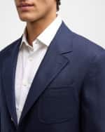 Image 4 of 6: Brunello Cucinelli Men's Exclusive Linen-Wool Suit