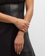 Image 5 of 5: Sydney Evan Prong Set Black Enamel Heart Charm Bracelet with Scallop Border