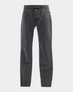 Image 1 of 6: Brunello Cucinelli Men's Straight-Leg Gray Denim Jeans