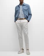 Image 5 of 6: Brunello Cucinelli Men's Suede Trucker Jacket