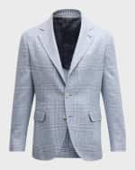 Image 1 of 6: Brunello Cucinelli Men's Glen Plaid Two-Button Sport Coat