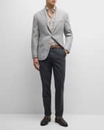 Image 5 of 6: Brunello Cucinelli Men's Linen, Wool and Silk Peak-Lapel Sport Coat