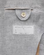 Image 4 of 6: Brunello Cucinelli Men's Linen, Wool and Silk Peak-Lapel Sport Coat
