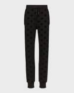 Image 1 of 5: Dolce&Gabbana Flocked Cotton Jersey DG Logo Jogger Pants