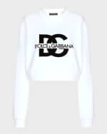 Image 2 of 5: Dolce&Gabbana DG Logo Rolled-Neck Crop Sweatshirt