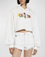 Image 2 of 5: Dolce&Gabbana Floral Logo-Print Cropped Cotton Hoodie