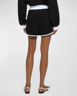 Image 4 of 5: Dolce&Gabbana Two-Tone Logo-Print Drawstring Shorts