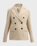 Image 2 of 6: Max Mara Calata Double-Breasted Cashmere Blazer Jacket