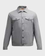 Image 1 of 6: Brunello Cucinelli Men's Tropical Virgin Wool Trucker Jacket