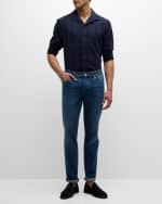 Image 5 of 6: Brunello Cucinelli Men's Seersucker Stripe Casual Button-Down Shirt