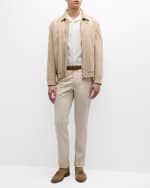 Image 5 of 6: Brunello Cucinelli Men's Cotton Tonal Tape-Effect Camp Shirt
