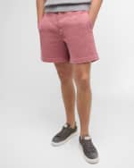 Image 4 of 6: Brunello Cucinelli Men's Dyed Denim Bermuda Shorts