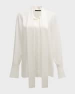 Image 1 of 6: Kobi Halperin Addie Tie-Neck Button-Down Blouse