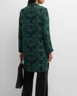 Image 4 of 6: Kobi Halperin Leah Snakeskin-Print Side-Slit Coat