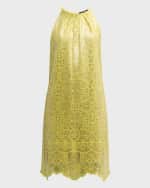 Image 1 of 6: Kobi Halperin Maya Sequin Lace Halter Midi Dress