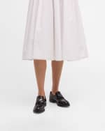 Image 2 of 6: Prada Leather Slip-On Flat Loafers