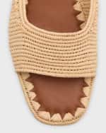 Image 4 of 6: Carrie Forbes Port Raffia Kitten-Heel Slide Sandals