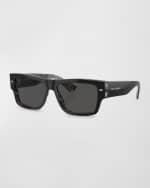 Image 1 of 4: Dolce&Gabbana Men's Acetate Rectangle Sunglasses