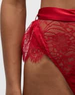 Image 4 of 4: Kiki De Montparnasse Camaret High-Rise Tie-Waist Lace Thong