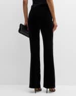 Image 3 of 5: Le Superbe Bianca Embellished Velvet Flare Pants