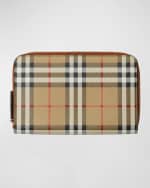 Image 3 of 5: Burberry Check Zip-Around Continental Wallet