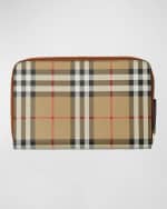 Image 1 of 5: Burberry Check Zip-Around Continental Wallet
