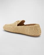 Image 2 of 5: Prada Raffia Slip-On Loafers