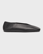 Image 1 of 6: Jil Sander Asymmetrical Leather Ballerina Flats