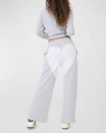Image 2 of 4: Terez Rib Heart Classic Cotton Wide-Leg Pants