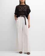 Image 5 of 6: Brunello Cucinelli Open-Net Cap Sleeve Sweater