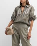 Image 2 of 6: Brunello Cucinelli Monili Drawstring Suede Bucket Bag