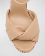 Image 3 of 5: Aquazzura Olie Twisted Leather Platform Sandals