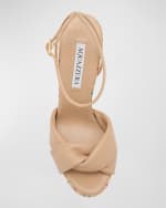 Image 5 of 5: Aquazzura Olie Twisted Leather Platform Sandals