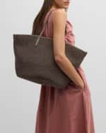 Image 2 of 6: Brunello Cucinelli Raffia Leather Tote Bag
