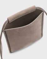 Image 4 of 5: Brunello Cucinelli Suede Phone Case with Crossbody Strap