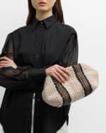 Image 3 of 6: Brunello Cucinelli Striped Crochet Clutch Bag