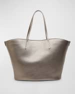 Image 1 of 5: Brunello Cucinelli Metallic Leather Tote Bag