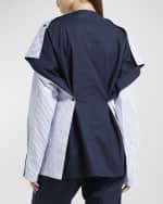 Image 4 of 6: Plan C Stripe Cape-Back Shirt