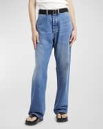 Image 2 of 6: Plan C Denim Belted Trousers