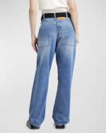 Image 4 of 6: Plan C Denim Belted Trousers