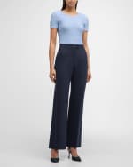 Image 5 of 6: Emporio Armani Scoop-Neck Puckered Jersey T-Shirt