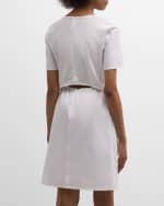 Image 4 of 6: Emporio Armani Cutout Tie-Waist Cotton Poplin Mini Dress