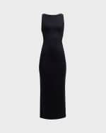Image 1 of 6: Emporio Armani Sleeveless Open-Back Jersey Maxi Dress