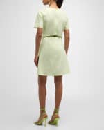 Image 3 of 6: Emporio Armani Tie-Waist Cutout Cotton Poplin Midi Dress
