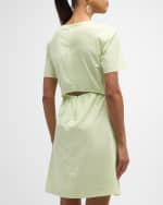 Image 4 of 6: Emporio Armani Tie-Waist Cutout Cotton Poplin Midi Dress